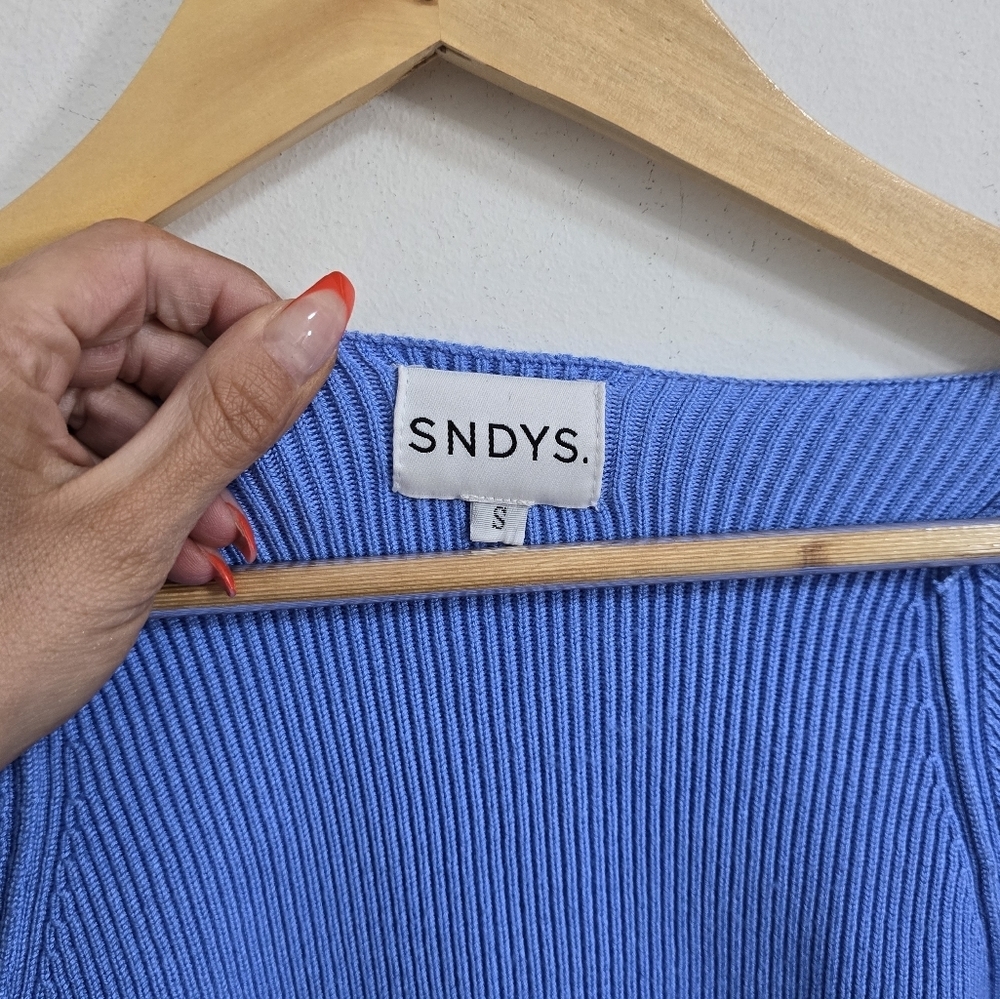 SNDYS revolve blue Armour ribbed crop top Size S - Picture 5 of 7